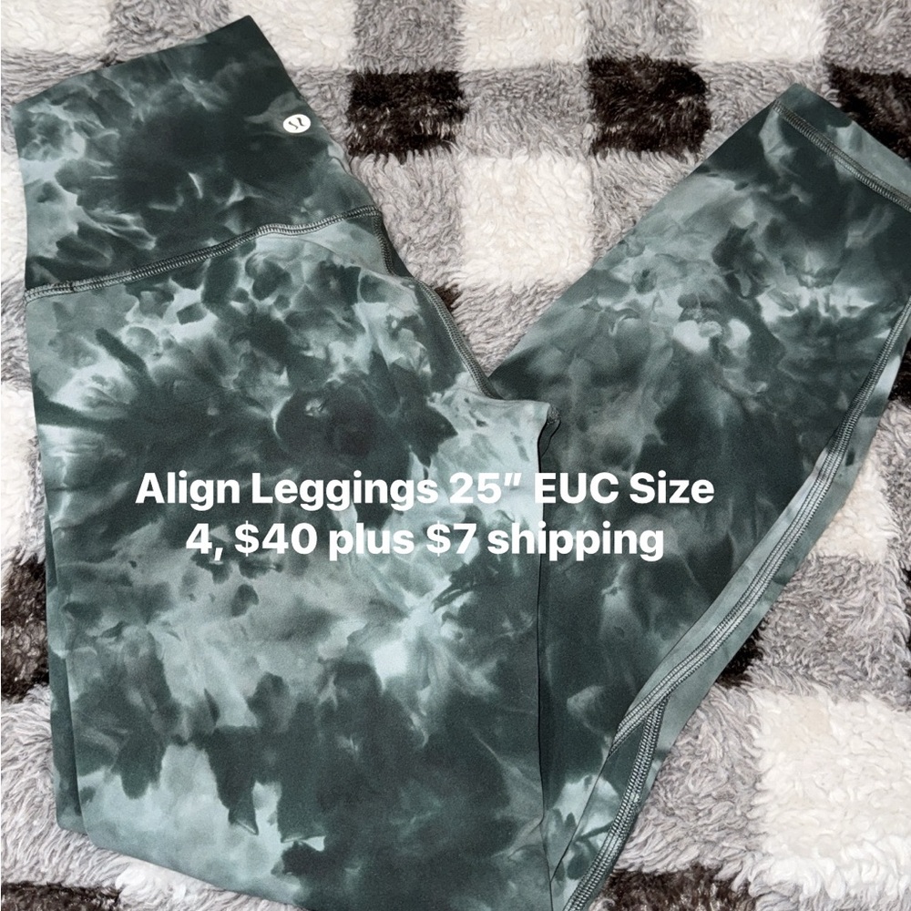 Lululemon Green Tie-Dye Align Leggings
